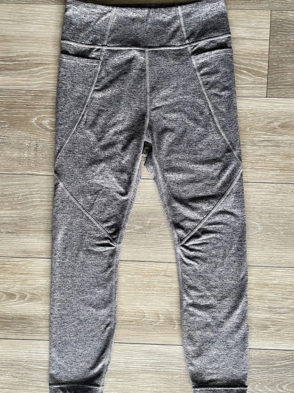Joy Lab Leggings Small Fleece Lined Workout Ankle Length Black/Light brown